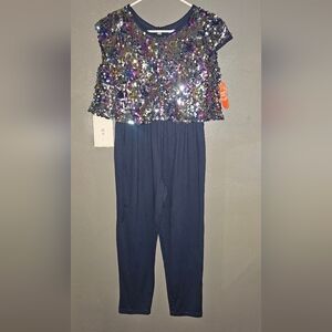 Sequin Top Navy Jumpsuit